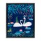 Stupell Industries Swan Pair on Blue Pond Floating Frame, design by Nabeela Rumi